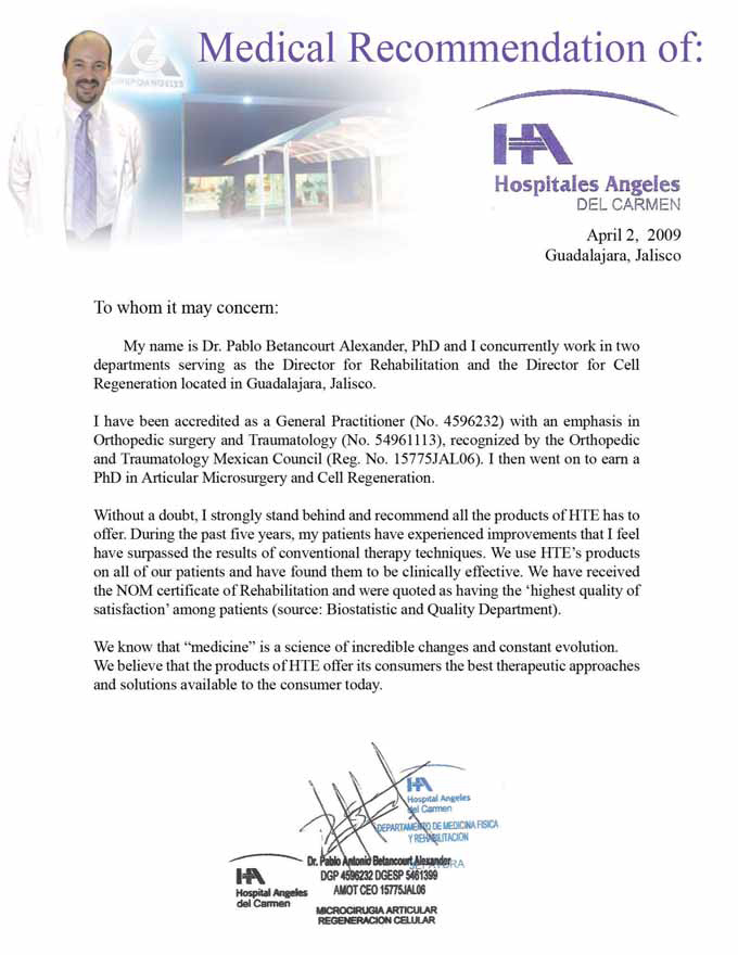 Doctor recomended products by HTE Americas